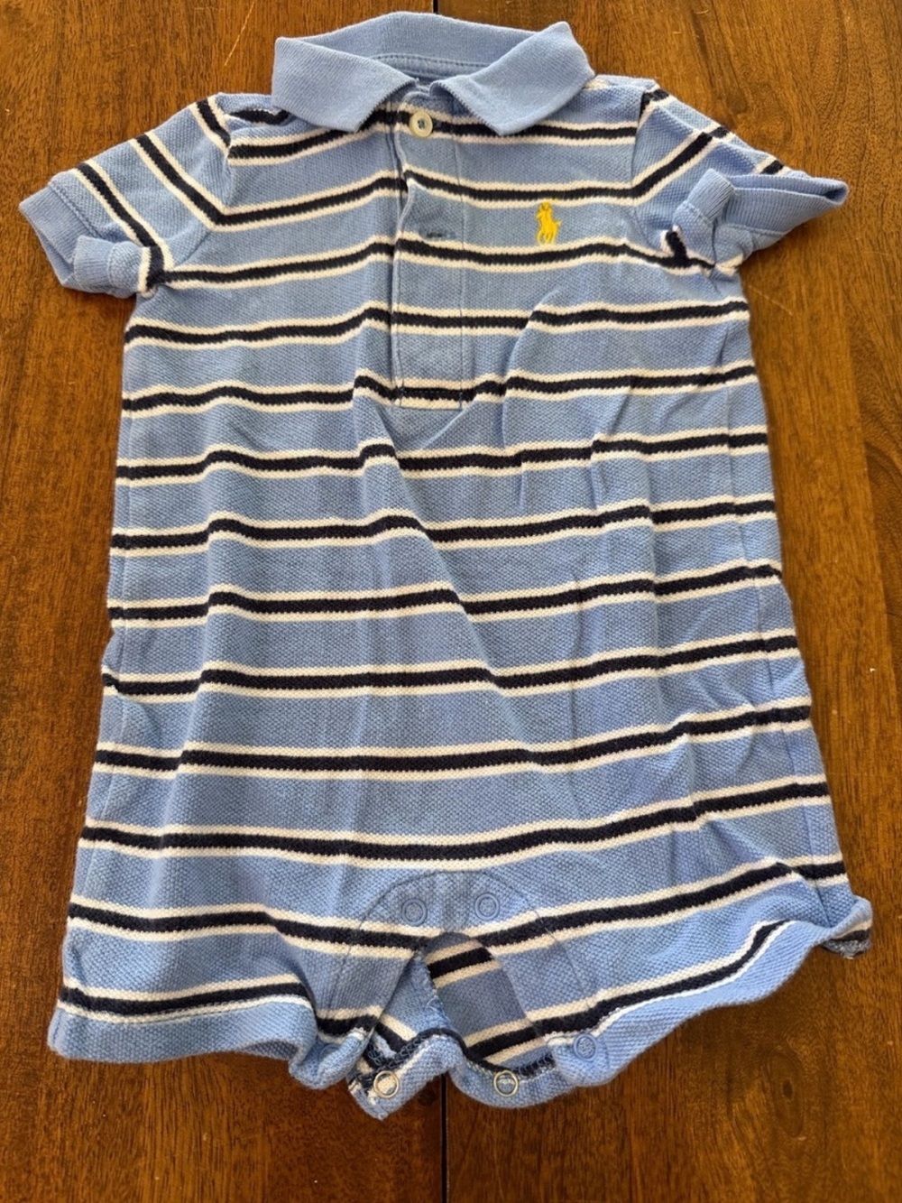 Ralph Lauren Blue & Navy Striped Polo Romper 3 months